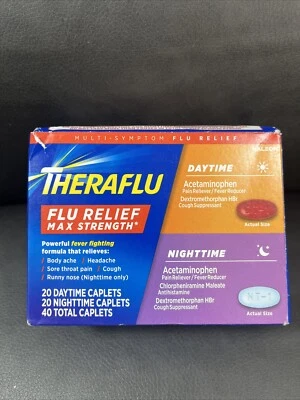Alivio de la gripe Theraflu fuerza máxima día y noche (40 cápsulas) ~EXP: 5/26 Foto 1 de 2