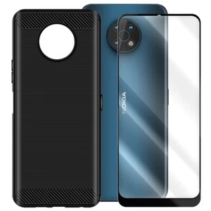 2in1 empered Glass Screen Protector Carbon Fiber Back Case for Nokia G50 TA-1390 - Picture 1 of 4