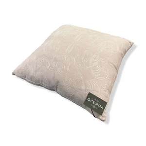 $200 SFERRA Pink Embroidered Linen Landers Pillow 20" Sq - Picture 1 of 5