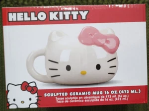 NEW Sanrio Hello Kitty 3D Sculpted Ceramic Mug 16oz Coffee Cup Collectible Gift - Picture 1 of 8