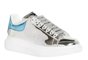 ALEXANDER MCQUEEN Oversized Metallic Leather Low Top Sneaker Size 40D - Picture 1 of 13