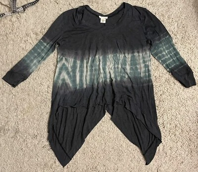 Camiseta Top M. RENA M Azul Gris Tie Dye Manga 3/4 Asimétrica Pequeña S 4 Foto 1 de 4