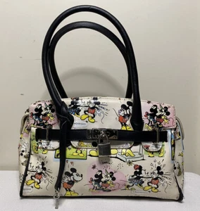 Official Disney Parks Mickey Minnie Mouse Cartoon Comic Strip Purse Handbag Lock - Picture 1 of 12