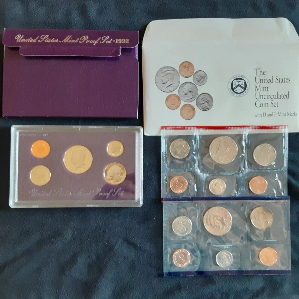 1992 U.S Mint Proof Set AND 1992 Uncirculated U.S Mint Coin set!  NICE PAIR!!! - Image 1 of 1
