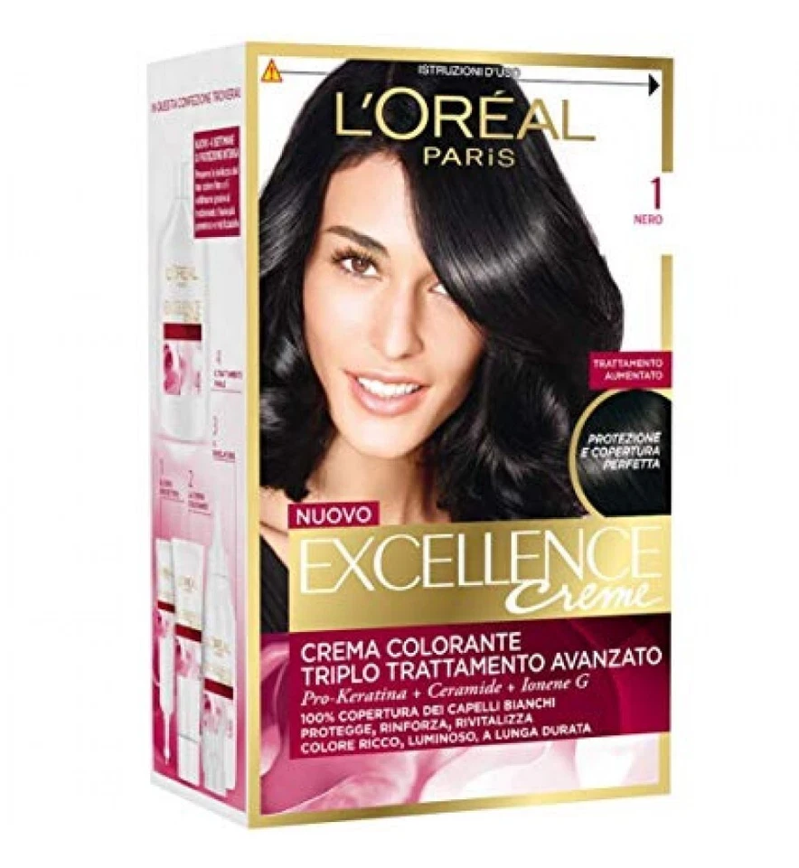 L’OREAL PARIS EXCELLENCE CREME 1 Crema colorante colore capelli  1 NERO - Immagine 1 di 1