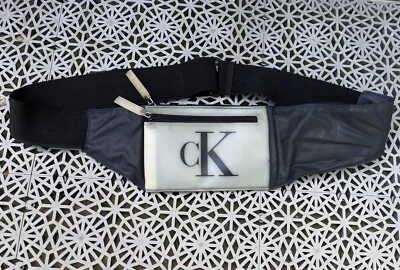 Bolso Cintura Bolsillo Transparente Logo Calvin Klein CK Raro De Colección Diseñador Rave Y2K Foto 1 de 4