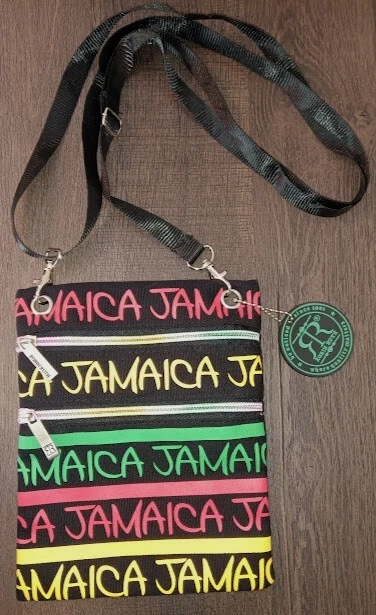 Robin Ruth RR JAMAICA Bolso de Pasaporte Bandolera Doble Cremallera Bolsa de Viaje Rastafar Foto 1 de 4