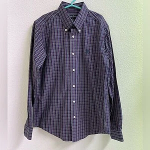Brooks Brothers Fleece Boys Blue Button Down Shirt Non iron Cotton - Picture 1 of 4