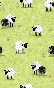 Susybee LAL THE LAMB Meadow Pink Flwr Quilt Fabric Sold by 1/2 yd #20049-830 - Picture 1 of 1