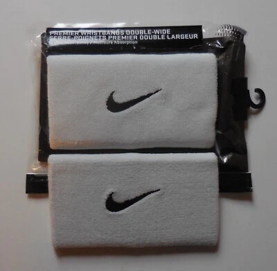 Nike Premier WristBands Doublewide LT Base Grey/Black 1 Pair - Image 1 of 4
