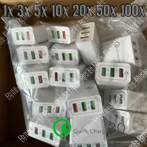 3 Port Fast Quick Charge QC 3.0 USB Hub Wall Home Charger Power Adapter Plug Lot - Picture 1 of 9