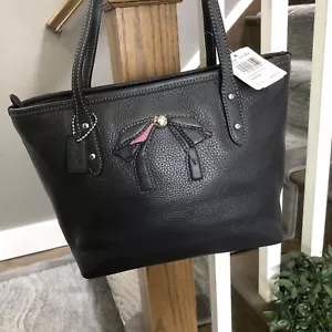 Coach Damen Midnight Leder Schleife Mini City Reißverschluss Tasche 28988 Neu - Bild 1 von 18