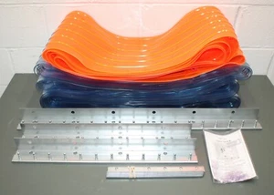 TMI PVC Streifen Türvorhang 999-00241, 10 Fuß x 7 Fuß breit, 12 Zoll gerippt, klar/orange - Bild 1 von 9
