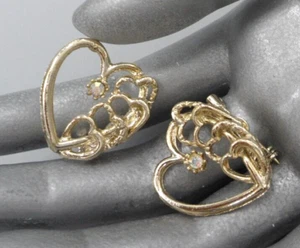 Vintage Heart Brooch Set A/B Rhinestone Valentines Day Gift Pin Love Romance 50s - Picture 1 of 4