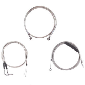 Stainless Cable & Brake Line Bsc Kit 16" Apes 1996-2006 Harley-Davidson Softail