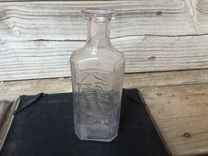 Antique Embossed Rathke's Pharm Prescription Store Glass Bottle Apothecary Medic - Picture 1 of 4
