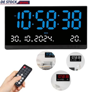 Orologio da parete LED orologio digitale con data temperatura casa ufficio XXL size orologio digitale strumento - Foto 1 di 12