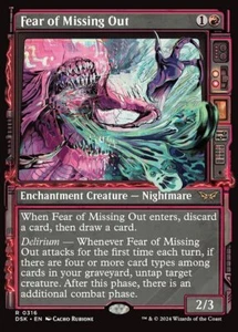 MTG FEAR OF MISSING OUT 316 FOIL EXC - PAURA DI PERDERE UN'OCCASIONE - DSK X EN - Imagen 1 de 1