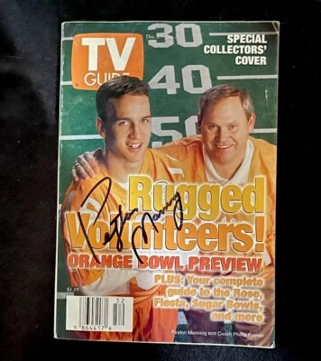 Vintage 1997 TV Guide Signed By Peyton Manning . Go Vols!!! Foto 1 de 4
