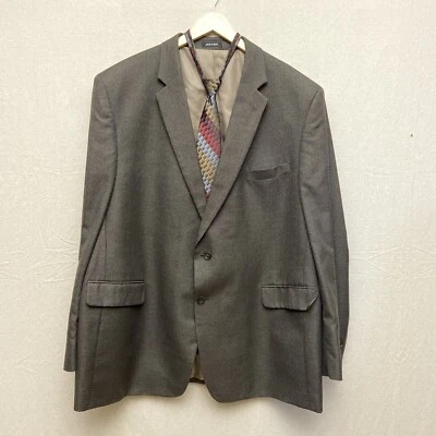 Jean Paul Germain Sport Coat Blazer Men’s 50PL Gray / Brown Check Plaid w/ Tie - Изображение 1 из 4