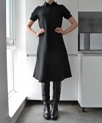 Damen RALPH LAUREN PURPLE LABEL Kleid Heavy Polo Schwarz Seide Nylon Größe M - Bild 1 von 4