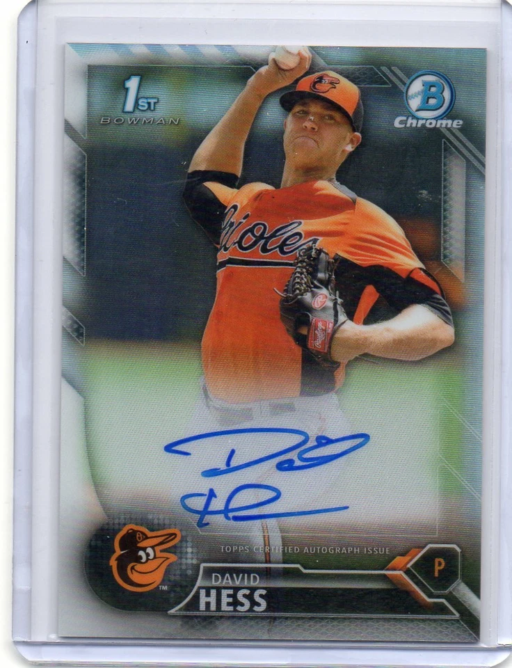 David Hess 2016 Bowman Chrome Refractor RC Autograph 125/499 Auto - Image 1 of 1