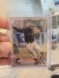 2019 Bowman Draft Chrome 1st Refractor #BDC-141 Nasim Nunez Marlins - Picture 1 of 4