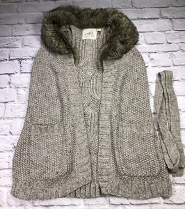 Cárdigan suéter Northern Angel para mujer talla pequeña cuello de piel sintética - Imagen 1 de 7