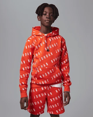 Nike Air Jordan Sudadera Niños Naranja Sudadera con Capucha Suéter Estampado Completo 95C184-N82 Foto 1 de 4