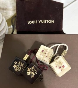 Louis Vuitton Hair Ties Brown Beige Set of 2 - Picture 1 of 2
