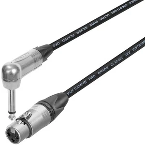 1m Neutrik Female XLR to Mono Right Angle TS Jack Lead Van Damme Black Cable - Picture 1 of 1