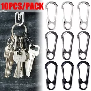 5/10Pcs Mini Carabiner Keychain D-Ring Clip Hang Buckle Survival Outdoor Camping - Picture 1 of 18
