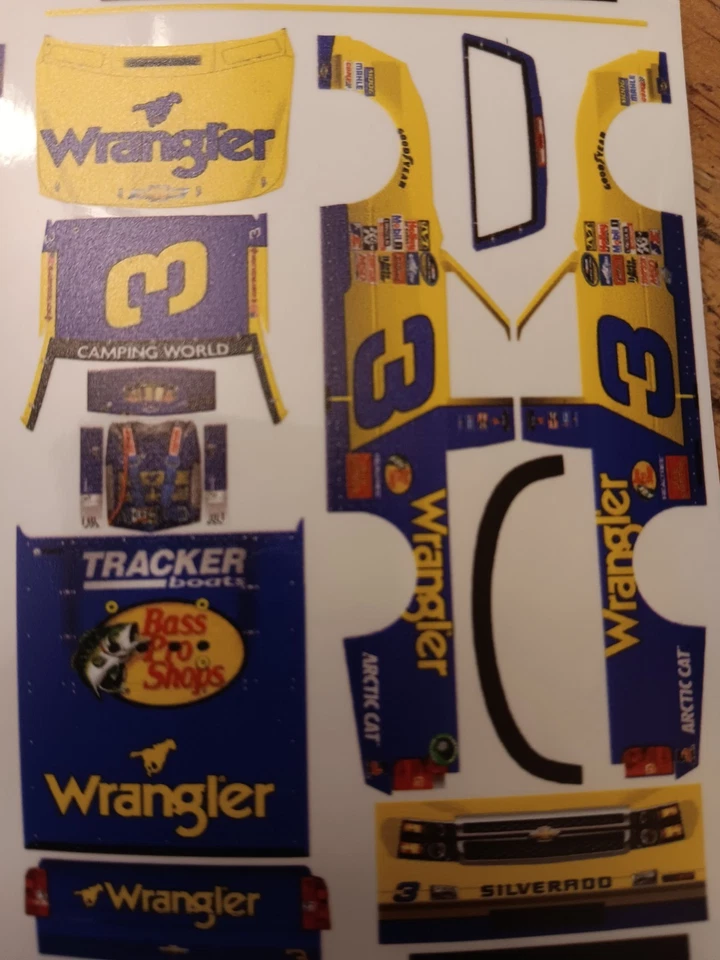  2013 Austin Dillon Wrangler Truck 1/64 Peel& Stick Decals - Image 1 of 1
