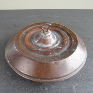 Antiguo calentador de cama para botellas de agua caliente de cobre de 9 pulgadas de diámetro - Imagen 1 de 6