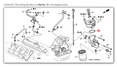 Tubo respirador HONDA ACURA GENUINO OEM NSX (62-4X3-1) ☆ 91316-PE7-730☆ Foto 1 de 3