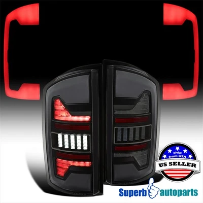 For 2007-2008 Dodge Ram 1500 2500 Full LED Black Smoke Tail Lights+Brake Lamps Foto 1 de 4