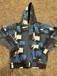 Y2K Volcom AOP Zip Up Hoodie Size L - Picture 1 of 4