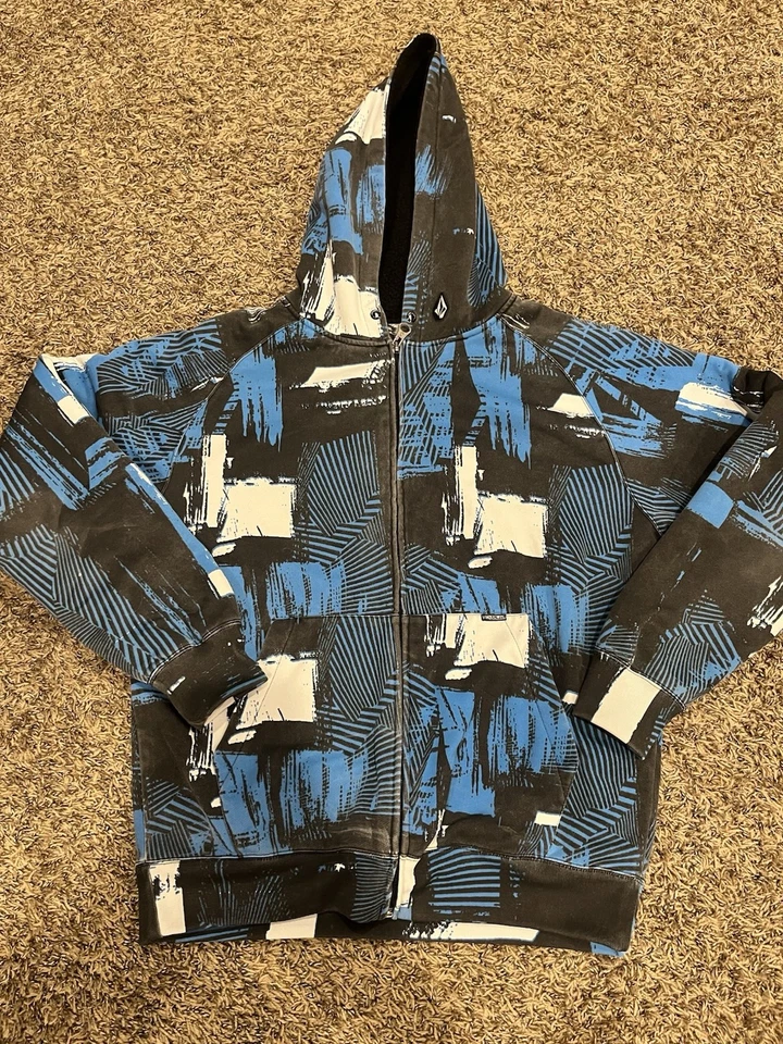 Sudadera con capucha y cremallera Y2K Volcom AOP talla L Foto 1 de 4