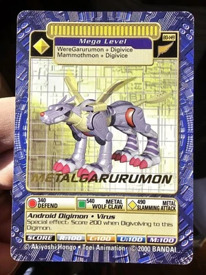 MetalGarurumon BO-149 Gold Foil Text Digimon Digi-Battle Series 3 - Light Play - Image 1 of 4