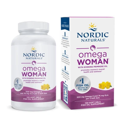 Nordic Naturals Omega Woman, Lemon - Evening Primrose Oil with Omega-3, 120 Ct - Image 1 of 4