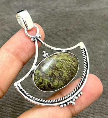 Ciondolo gioiello fatto a mano Drgon Jasper Gemstone in argento sterling... - Immagine 1 di 4