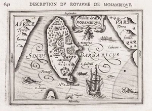 Mapa De La Isla De Mozambique, Mozambique, Este De África, Bertius 301879 - Imagen 1 de 1