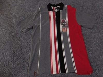 Vintage Phat Farm Polo Shirt Mens Large Red Gray Black Striped Embroidered 00s - Image 1 of 4