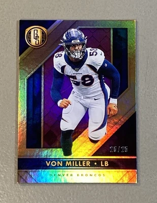 VON MILLER 2020 Panini Gold Standard Rose Gold #25/25 SSP Broncos - Image 1 of 4