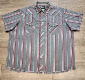 Vintage Wrangler Men's Western Cowboy Pearl Snap Size 3XLT Short Sleeve Shirt - Imagen 1 de 4