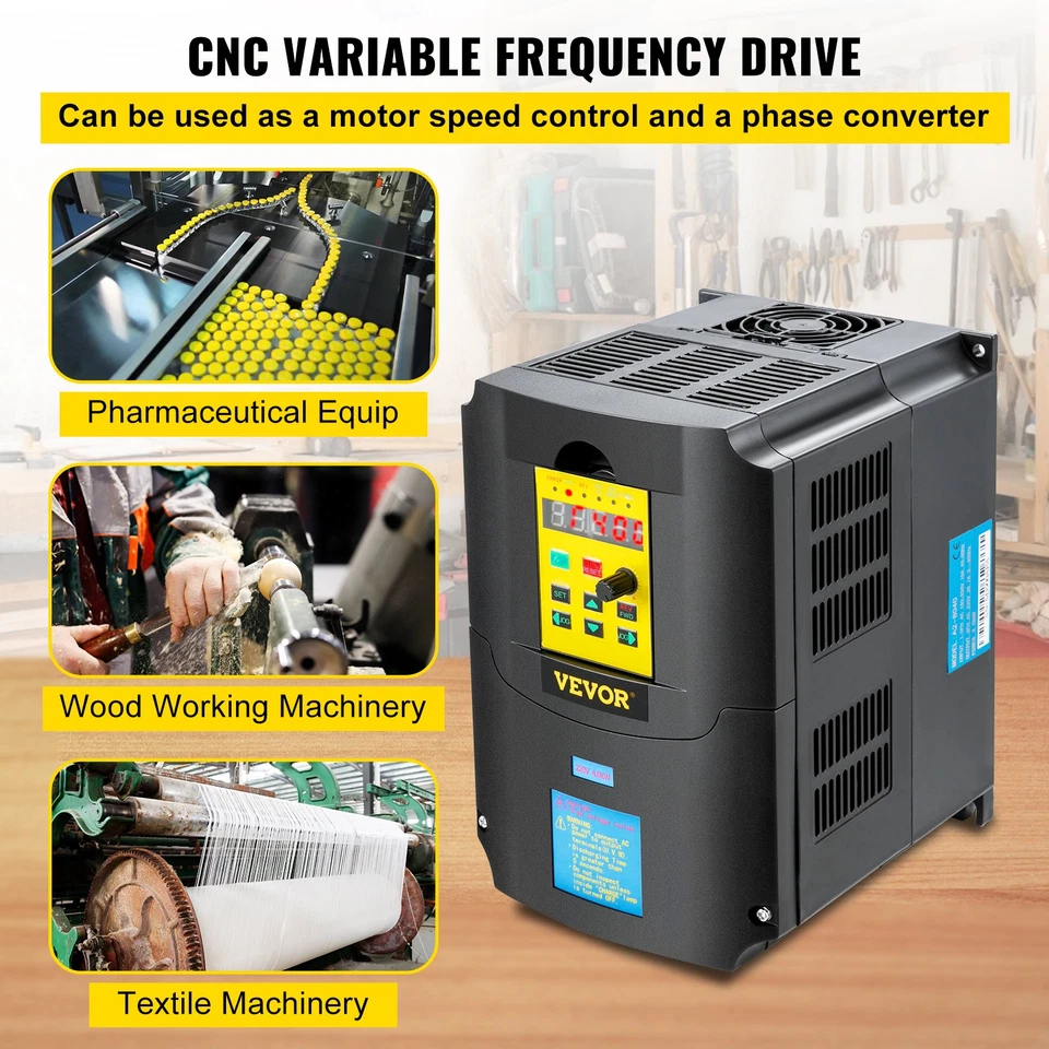 Variable Frequency Drive 4KW 5.5HP VFD Inverter 220V CNC Motor Speed Control - Image 1 of 1