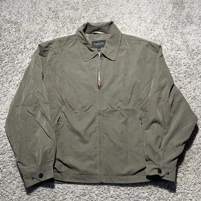 London Fog Collection Mens Full Zip Brown Suede Windbreaker Golf XL Mesh Lined  - Image 1 of 4