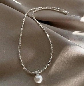 Luxus Nischen Design Silber fragmentierte Perlenkette, elegantes Halsband Halsband - Bild 1 von 7