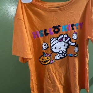 Hello Kitty Halloween T-Shirt Mädchen Gr. L (10/12) Kürbis Geister - Bild 1 von 2