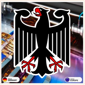 Bundesadler Logo - Aufkleber (schwarz) 8x6 cm - 2 Stück - Picture 1 of 3